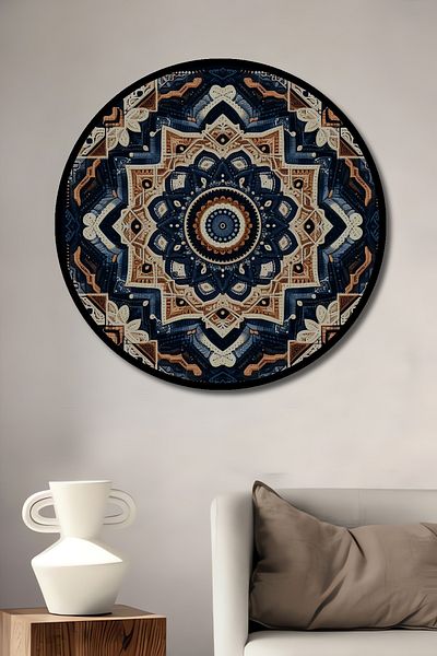 Teona Ahşap MDF din lemn decorativ cu model Mandala, pictură rotundă pentru locuință, loc de muncă