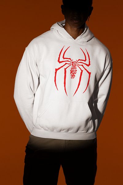 SEVBANO Spider-Man Logo Printed Unisex Oversize Spider-Man Hoodie