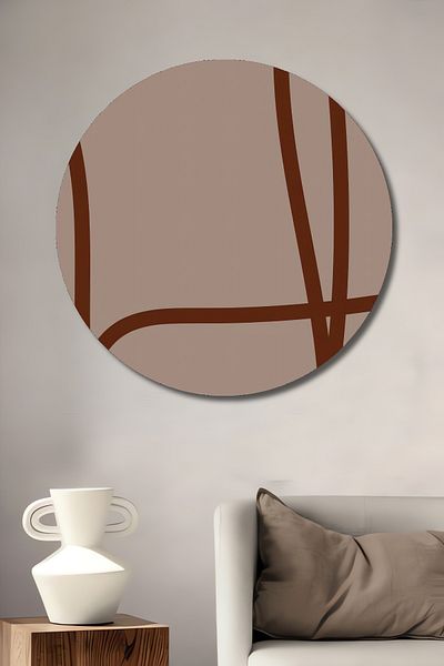 Teona Ahşap Linii abstracte moderne decorative din lemn MDF rotund pentru casa, locul de munca pictura pe perete