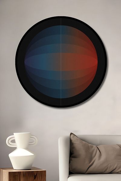 Teona Ahşap Acasă rotundă din lemn MDF decorativ geometric abstract, pictură murală la locul de muncă