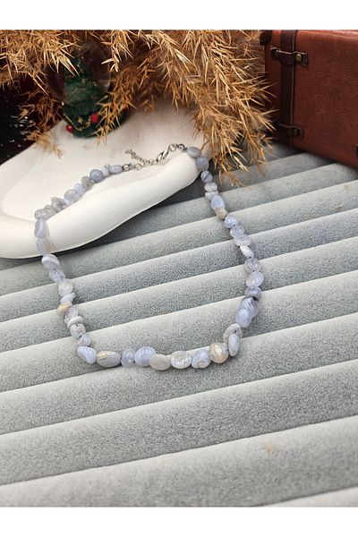 AURA Chalcedony Necklace with Natural Stone