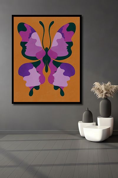 Teona Ahşap Decorativ Abstract Fluture Colorat Lemn MDF Dreptunghi Acasă, Locul de Muncă Pictură Perete