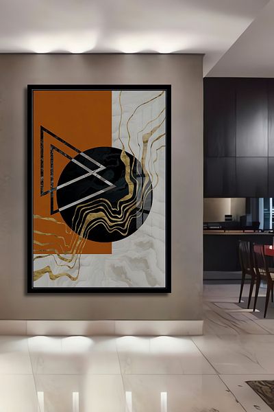 Teona Ahşap Model geometric modern din lemn decorativ MDF dreptunghiular pentru pictura de perete acasă, la locul de muncă
