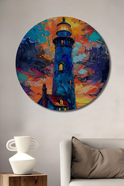 Teona Ahşap Lanternă colorată Peisaj Lemn MDF Rotund Decorativ Acasă, Locul de Muncă Pictură Perete