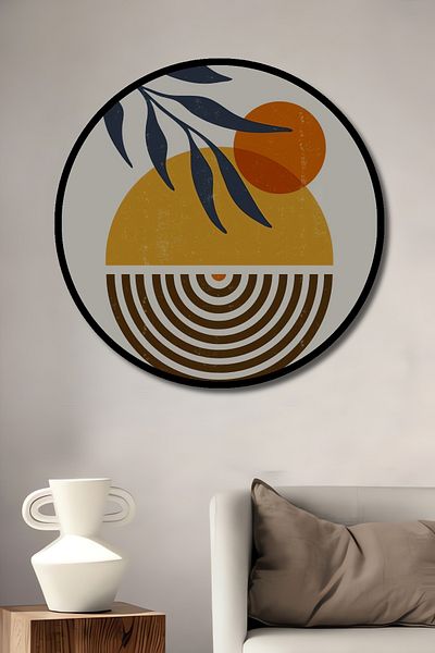 Teona Ahşap Modern Minimalist Geometric Lemn MDF Rotund Decorativ Acasă, Locul de Muncă Pictură Perete