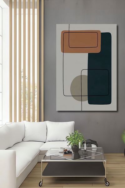 Teona Ahşap Design abstract geometric modern, lemn decorativ MDF dreptunghiular, pictură murală pentru locuință, loc de muncă