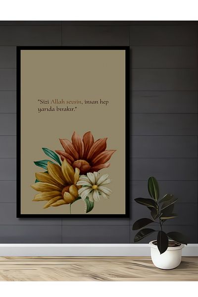 Teona Ahşap Flori inspiraționale Decorative Lemn MDF Dreptunghi Acasă, Locul de muncă Pictură murală