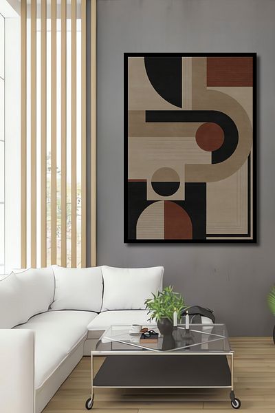Teona Ahşap Model geometric abstract decorativ din lemn MDF dreptunghiular pentru pictura de perete acasa, loc de munca