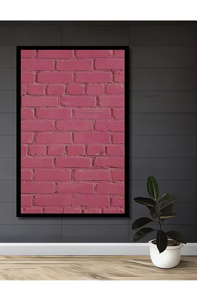 Teona Ahşap Perete de cărămidă roz decorativ din lemn MDF dreptunghiular pentru pictură de perete acasă, la locul de muncă