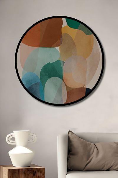 Teona Ahşap Colorat Abstract Lemn MDF Rotund Decorativ Acasă, Locul de Muncă Pictură Perete