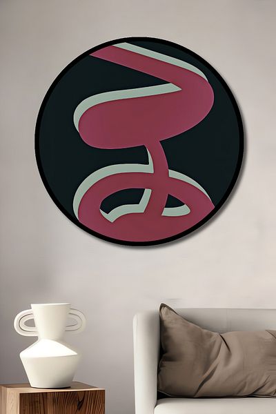 Teona Ahşap Love Calligraphy Decorativ Lemn MDF Rotund Acasă, Locul de Muncă Pictură Perete