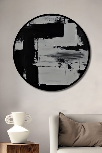 Teona Ahşap Eleganță abstractă Decorativă din lemn MDF rotund pentru casă, pictură murală la locul de muncă
