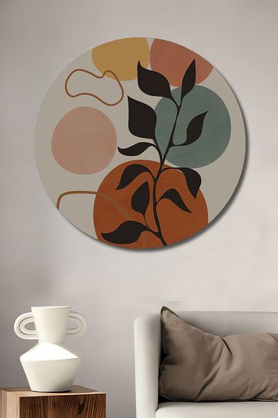 Teona Ahşap Minimalist Botanic Decorativ Lemn MDF Rotund Acasă, Locul de Muncă Pictură Perete
