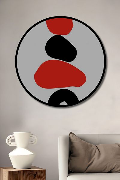 Teona Ahşap Minimalist Geometric Lemn MDF Rotund Decorativ Acasă, Locul de Muncă Pictură Perete