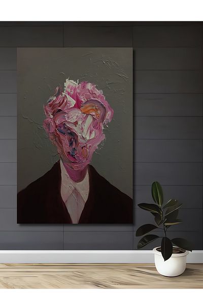 Teona Ahşap Pink Chaos Artă Abstractă Decorativă Lemn MDF Dreptunghi Acasă, Locul de Muncă Pictură de perete