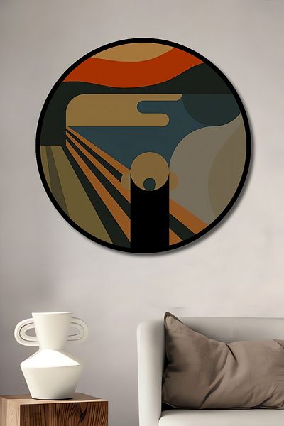 Teona Ahşap Peisaj Geometric Retro Lemn MDF Rotund Decorativ Acasă, Locul de Muncă Pictură Perete