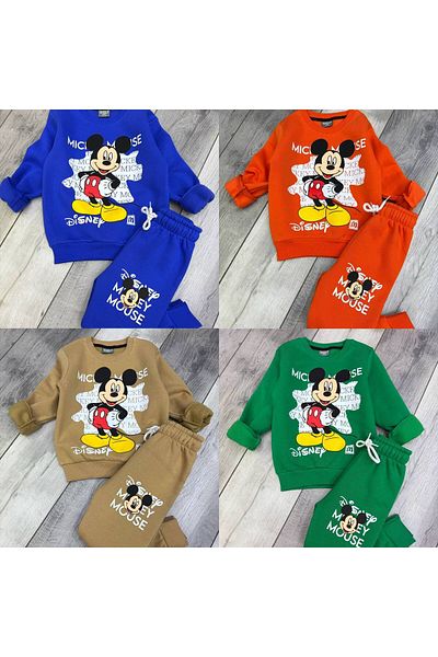 Mickey Mouse New Season - 3 Thread Printed Raised Tracksuit Set