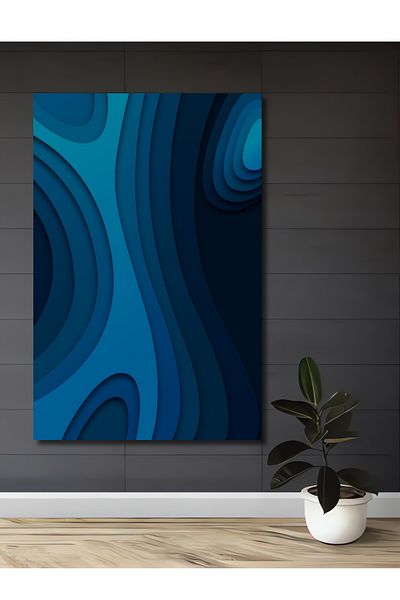 Teona Ahşap Blue Wave Artă Abstractă Lemn MDF Dreptunghi Decorativ Acasă, Locul de Muncă Pictură de perete
