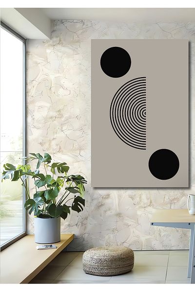 Teona Ahşap Negru Alb Model Geometric Decorativ Lemn MDF Dreptunghi Acasă, Locul de Muncă Pictură Perete