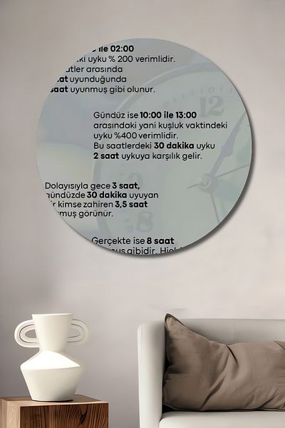 Teona Ahşap Strategie eficientă de somn din lemn MDF rotund decorativ pentru casă, pictură murală la locul de muncă