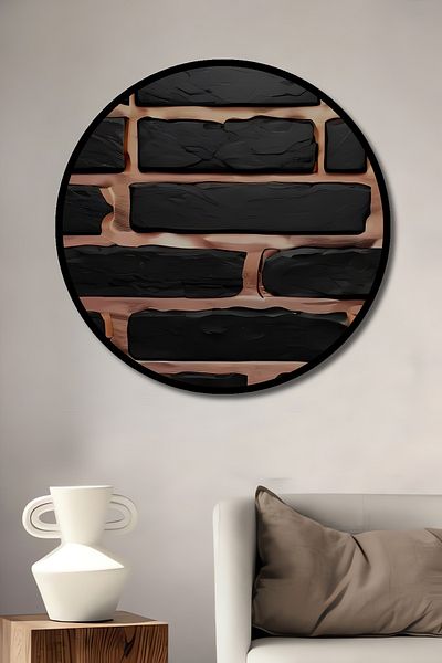 Teona Ahşap Stil industrial modern din lemn MDF rotund decorativ pentru casă, pictură murală la locul de muncă