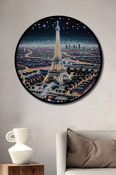 Teona Ahşap Turnul Eiffel Noapte Decorativ Lemn MDF Casă Rotundă, Pictură Perete Locul de Muncă