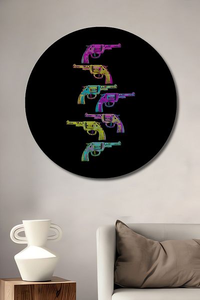 Teona Ahşap Revolveri Pop Art Colorate Decorative Lemn MDF Rotund Casa, Locul de Muncă Pictură Perete