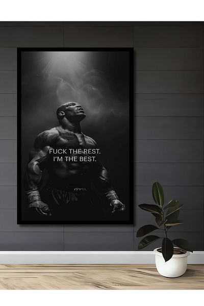 Teona Ahşap Mike Tyson Motivational Lemn MDF Dreptunghi Decorativ Acasă, Locul de Muncă Pictură Murală