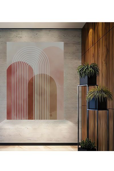 Teona Ahşap Abstract Geometric Pastel Lemn MDF Dreptunghi Decorativ Acasă, Locul de Muncă Pictură Murală