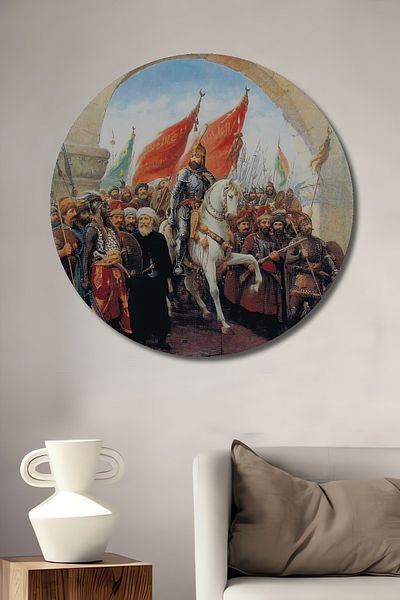Teona Ahşap Fatih Sultan Mehmet Zaferi Διακοσμητικό Ξύλινο MDF Στρογγυλό Σπίτι, Επαγγελματικός Χώρος Ζωγραφική τοίχου