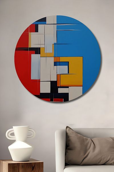 Teona Ahşap Modern Geometric Abstract Lemn MDF Rotund Decorativ Acasă, Locul de Afaceri Pictură Perete