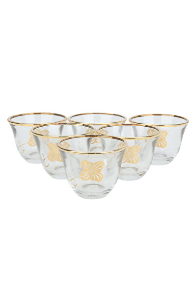Alsaif Gallery Al Saif Gallery glass Arabic coffee cups set, 6 pieces - trans...