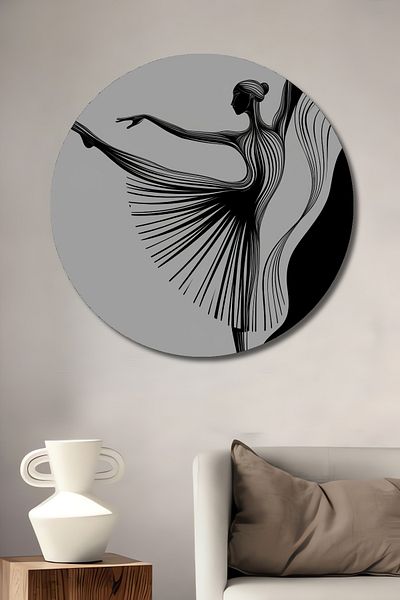 Teona Ahşap Balerina Stil Abstract Decorativ Lemn MDF Rotund Acasă, Locul de Muncă Pictură Perete
