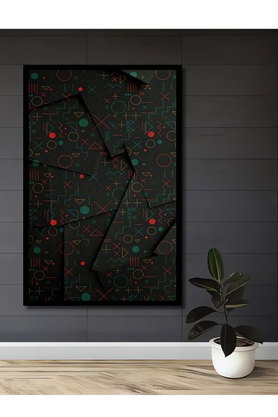 Teona Ahşap Decorativ Lemn MDF Dreptunghiular Casă, Locul de Muncă Pictură Perete Cu Forme Geometrice