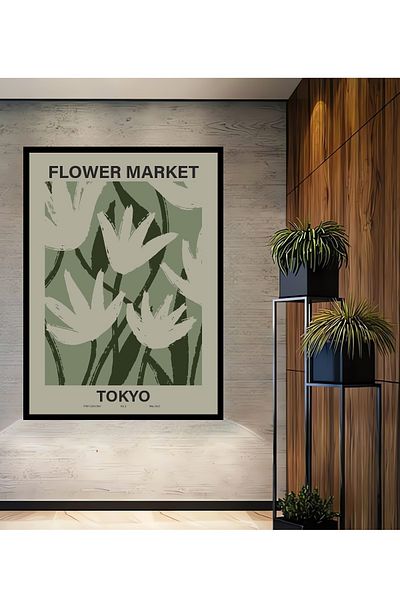 Teona Ahşap Piața florilor din Tokyo, dreptunghiulară din lemn MDF, pictură murală pentru loc de muncă