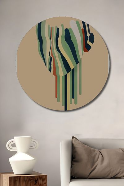 Teona Ahşap Corp abstract colorat decorativ din lemn MDF rotund pentru casa, locul de munca pictura pe perete