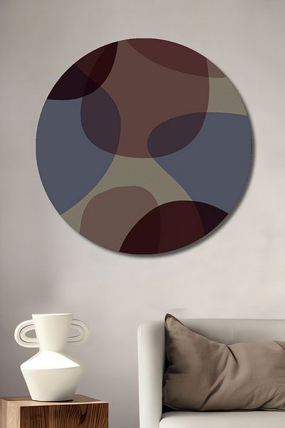 Teona Ahşap Culori abstracte Waves Decorativ Lemn MDF Rotund Acasă, Locul de muncă Pictură murală