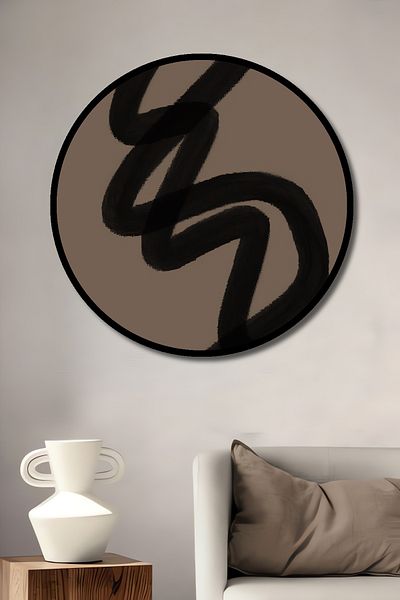 Teona Ahşap Linii abstracte moderne decorative din lemn MDF rotund pentru casa, locul de munca pictura pe perete