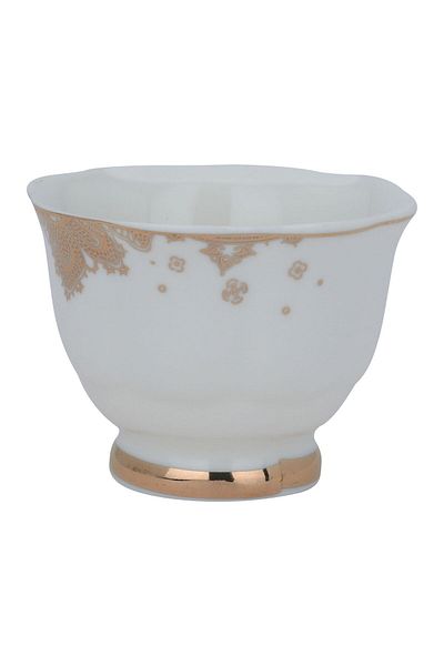 Alsaif Gallery Arabic coffee cups set with gold and silver pattern, 12 pieces