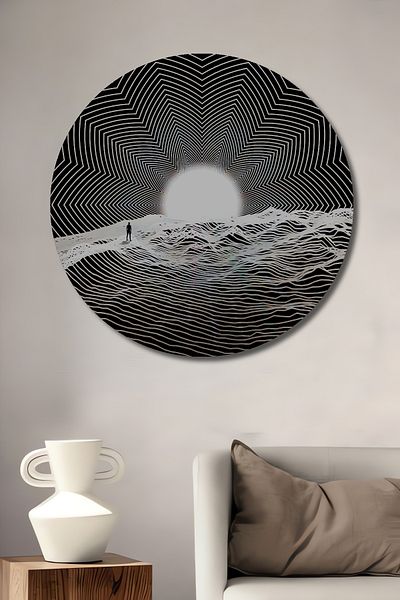Teona Ahşap Mysterious Horizon Decorativ Lemn MDF Casă Rotundă, Pictură Perete Loc de Muncă