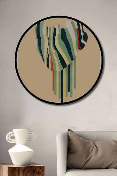 Teona Ahşap Corp abstract colorat decorativ din lemn MDF rotund pentru casa, locul de munca pictura pe perete