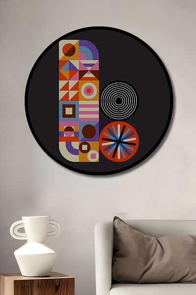 Teona Ahşap Modele geometrice moderne, lemn decorativ MDF, pictură rotundă pentru casă, loc de muncă