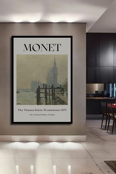 Teona Ahşap Monet Westminster Tematică Decorativă Lemn MDF Dreptunghiular Casa, Locul de Muncă Pictură de perete