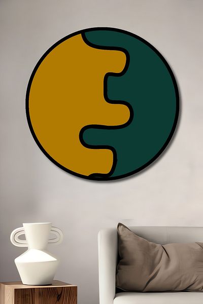 Teona Ahşap Model abstract de val din lemn decorativ MDF rotund pentru pictură de perete acasă, la locul de muncă
