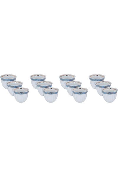 Alsaif Gallery Al Saif Gallery Porcelain Arabic Coffee Cups Set, 12 Pieces - White