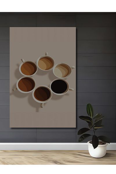 Teona Ahşap Casa dreptunghiulara din lemn MDF decorativ pentru iubitorii de cafea, pictura pe perete la locul de munca