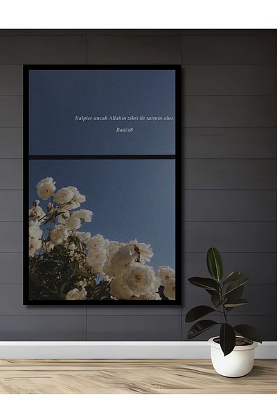Teona Ahşap Trandafiri albi Verse Lemn MDF Dreptunghi Decorativ Acasă, Locul de Muncă Pictură Perete
