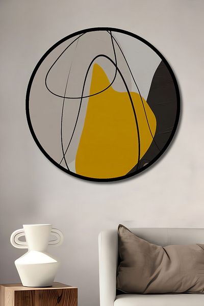 Teona Ahşap Abstract Color Harmoni Decorativ Lemn MDF Rotund Acasă, Locul de Muncă Pictură Perete