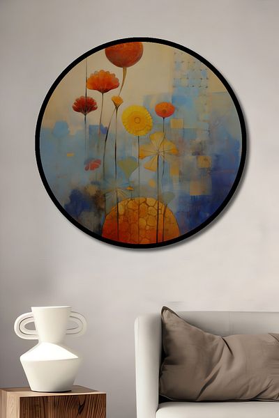 Teona Ahşap Flori colorate Decorative Lemn MDF Rotund Casa, Locul de Muncă Pictură Perete