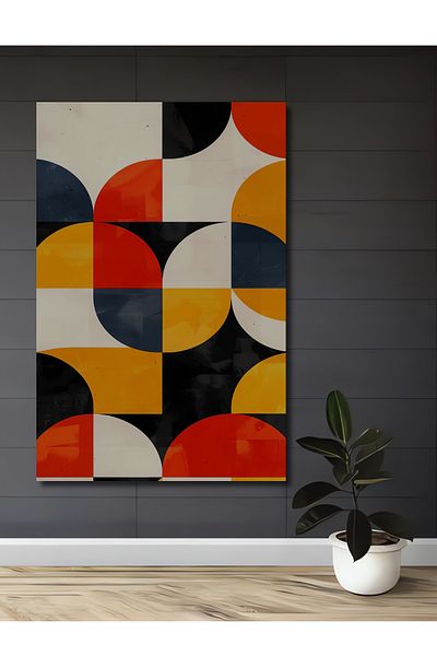 Teona Ahşap Model geometric colorat din lemn decorativ MDF dreptunghiular pentru pictura de perete acasa, loc de munca